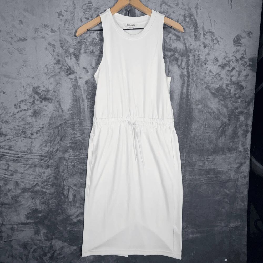 Athleta Women's Dress Size SP White Casual Sleeveless Comfortable Design‎